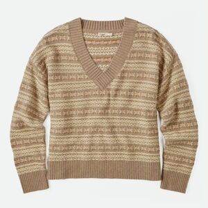 Faherty Highland Sugar Cookie Fair Isle Merino Wool Blend Sweater NWT
